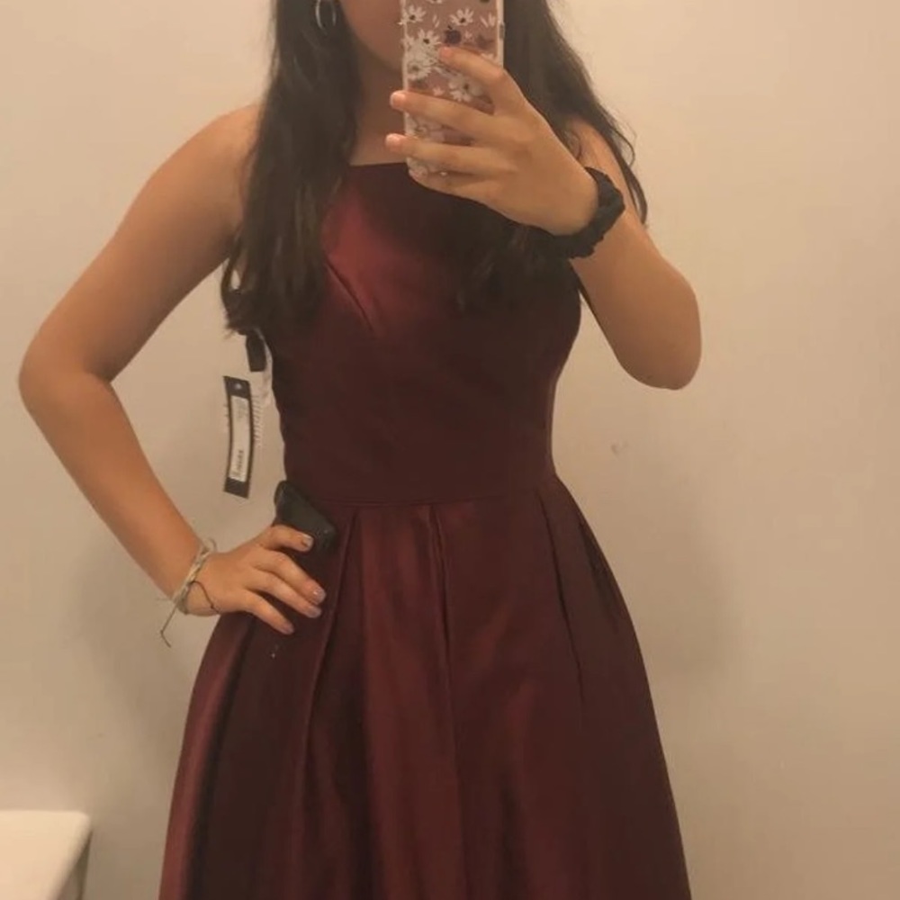 Wine prom dress